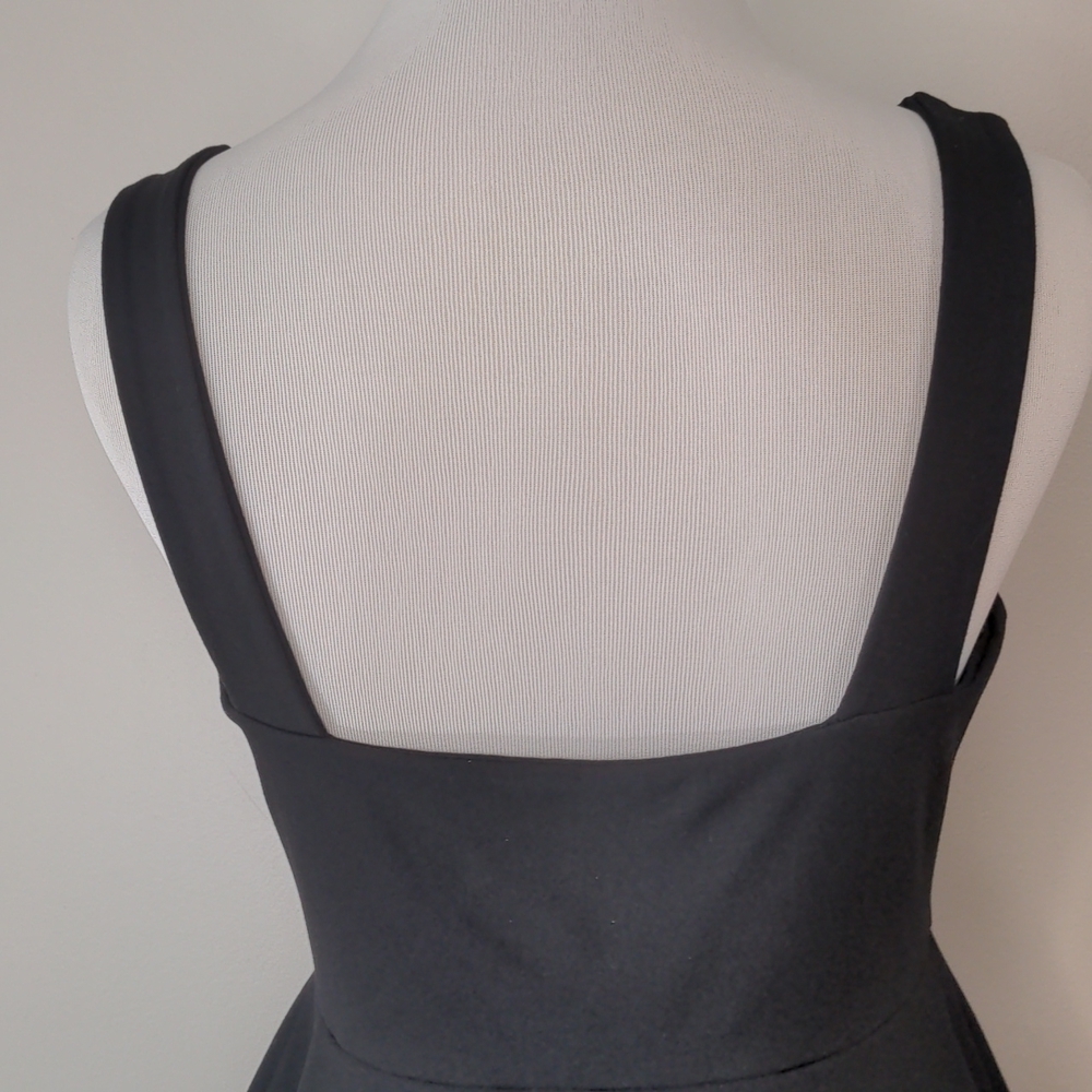 Susana Monaco Asymmetrical Overlay Drape Dress Black Medium - Picture 10 of 12